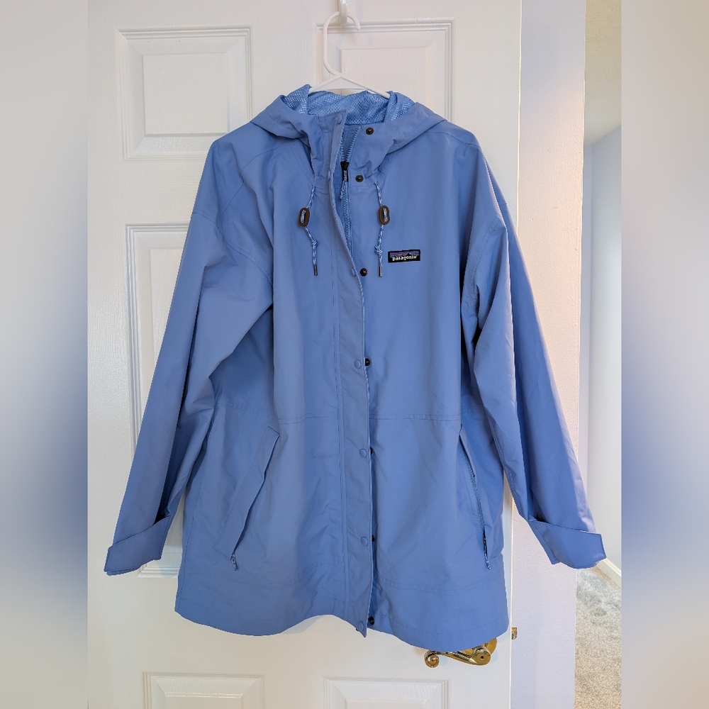 Patagonia Women's Outdoor Everyday Rain Jacket Abundant Blue Size Large